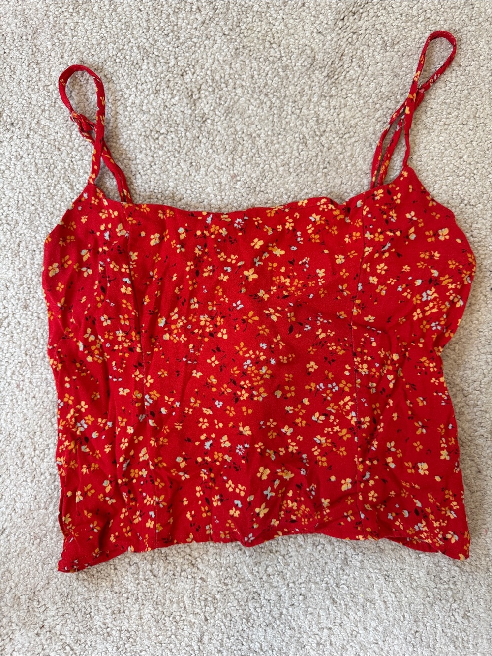 Reformation Harley Tank Top Red Floral Whimsy Girly Cutesy Sz6